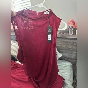 Fashion Nova Rich Red Sleeveless Blouse